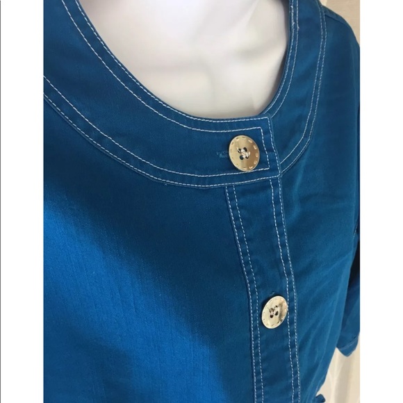 Tanjay Petite Blue Jacket 12p 3/4 sleeve - Picture 4 of 6